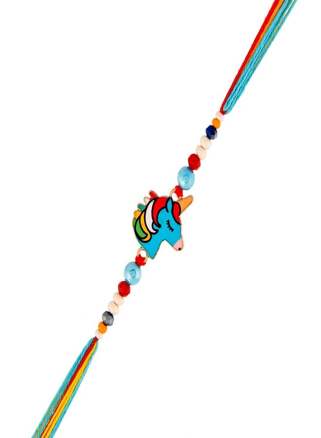VOYLLA Unicorn Charm Colourful Threads Beaded Kid's Rakhi For Kids|Rakhi Special| - Image 3